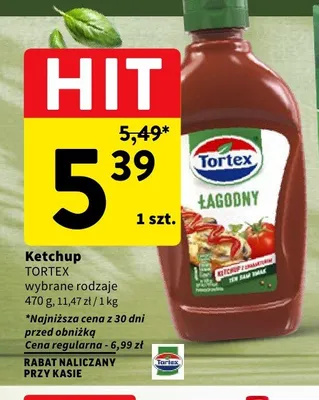 Ketchup łagodny Tortex promocja w Intermarche
