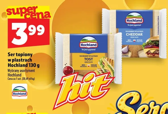 Ser topiony w plastrach Cheddar Hochland promocja w TOPAZ
