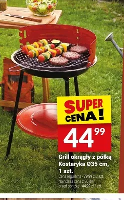 Grill okrągły z półką Kostaryka Ø35cm promocja w Twój Market