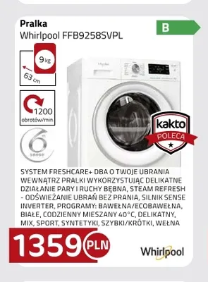 Pralka Whirlpool FFB9258SVPL promocja w kakto.pl