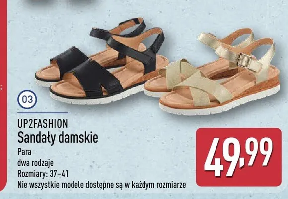 Sandały damskie UP2FASHION promocja w Aldi