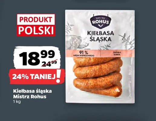 Kiełbasa śląska Mistrz Rohus promocja w Netto