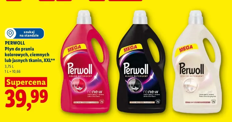 Płyn do prania jasnych tkanin Perwoll promocja w Lidl