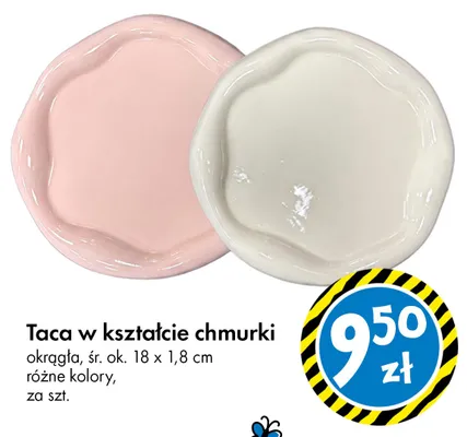 Taca w kształcie chmurki okrągła śr. ok. 18x1,8cm promocja w Tedi