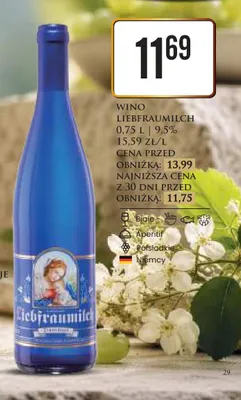 Wino Liebfraumilch 9,5% promocja w Dino