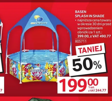 Basen Splash in Shade Bestway promocja w Selgros