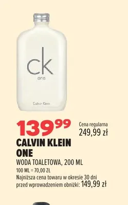 Woda toaletowa Calvin Klein One promocja w Drogerie Natura
