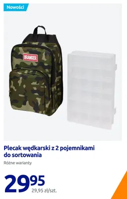 Plecak wędkarski z 2 pojemnikami do sortowania Max Ranger promocja w Action
