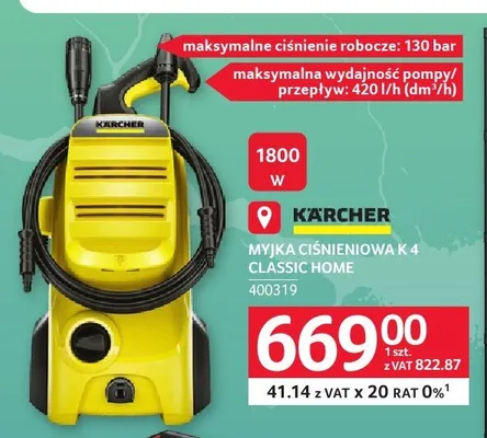 Myjka ciśnieniowa Kärcher K 4 Classic Home promocja w Selgros