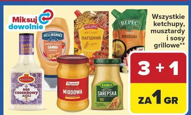Ketchupy wszystkie Hellmann's promocja w Carrefour