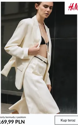 Szorty bermudy z paskiem H&M promocja w H&M