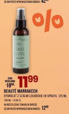 Hydrolat z szałwii lekarskiej w sprayu BEAUTÉ MARRAKECH promocja w Drogerie Natura