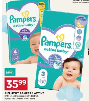 Pieluszki active baby rozmiar 3 promocja w Stokrotka