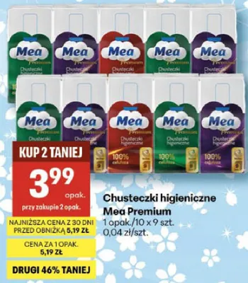 Chusteczki higieniczne Premium promocja w Delikatesy Centrum