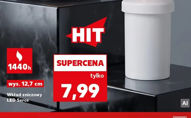 Wkład zniczowy LED Serce promocja w Kaufland