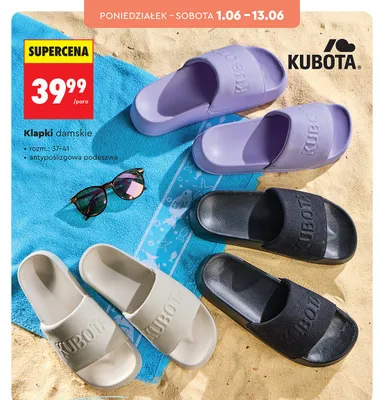 Klapki damskie Kubota antypoślizgowa podeszwa promocja w Biedronka