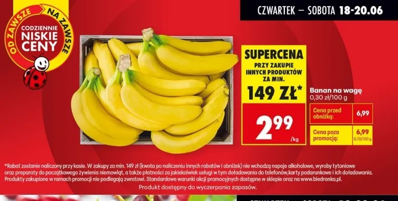 Banan na wagę promocja w Biedronka