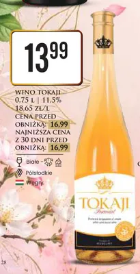 Wino Tokaji 11,5% białe półsłodkie Węgry promocja w Dino