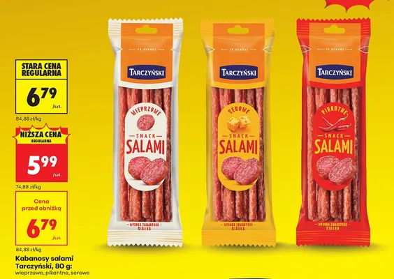 Kabanosy salami pikantne promocja w Biedronka