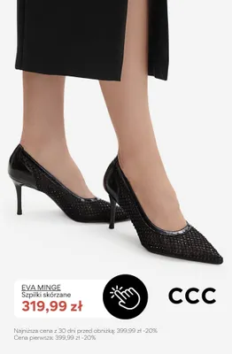 Szpilki skórzane EVA MINGE promocja w CCC