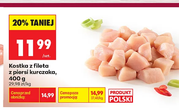 Kostka z fileta z piersi kurczaka promocja w Biedronka
