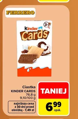 Ciastka Kinder Cards promocja w Carrefour