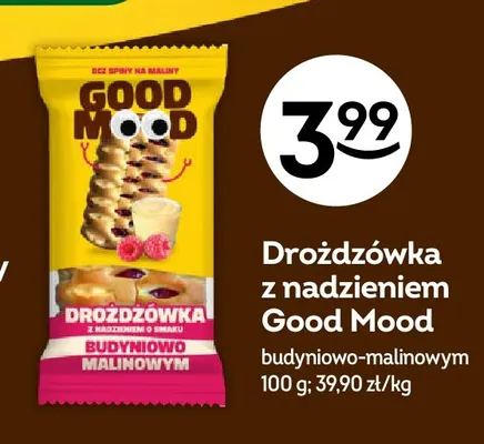 Drożdżówka z nadzieniem budyniowo-malinowym Good Mood promocja w Żabka