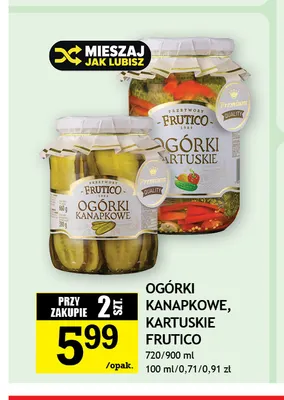 Ogórki kanapkowe Frutico promocja w Gram Market