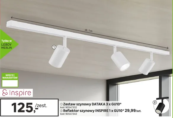 Zestaw szynowy DATAKA 3 x GU10 promocja w Leroy Merlin