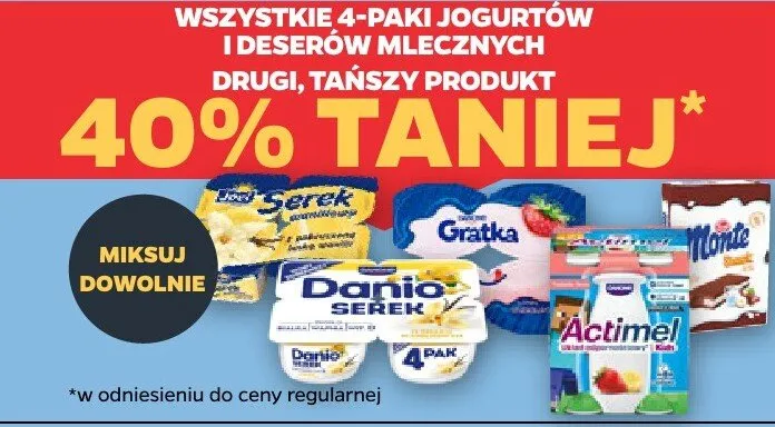 4-paki jogurtów i deserów mlecznych promocja w Netto
