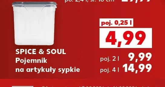 Pojemnik na artykuły sypkie 4 l Spice & Soul promocja w Kaufland