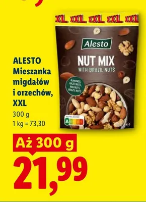 Mieszanka migdałów i orzechów Alesto XXL promocja w Lidl