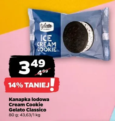Kanapka lodowa Cream Cookie Gelato Classico promocja w Netto