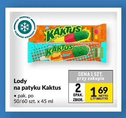 Lody na patyku Kaktus promocja w Makro