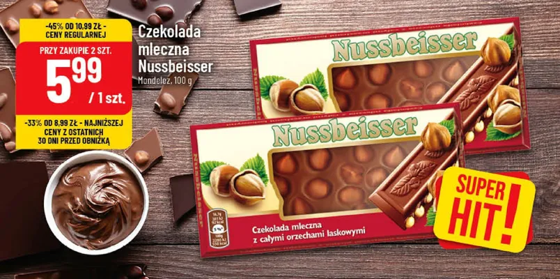 Czekolada mleczna z orzechami laskowymi promocja w POLOmarket