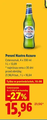 Piwo Peroni Nastro Azzurro 4-pak promocja w Lidl