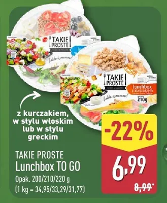 Lunchbox TO GO z kurczakiem w stylu greckim Takie Proste promocja w Aldi