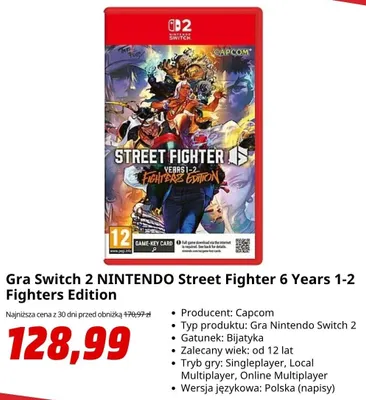 Gra Nintendo Switch 2 Street Fighter 6 Years 1-2 Fighters Edition promocja w Media Markt