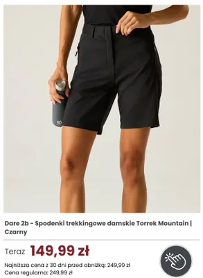 Spodenki trekkingowe damskie Dare 2b Torrek Mountain Czarny promocja w Regatta