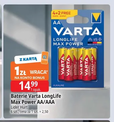 Baterie Varta LongLife Max Power Aaa promocja w Leclerc