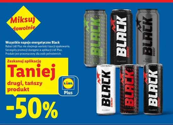 Napoje energetyczne Black promocja w Lidl