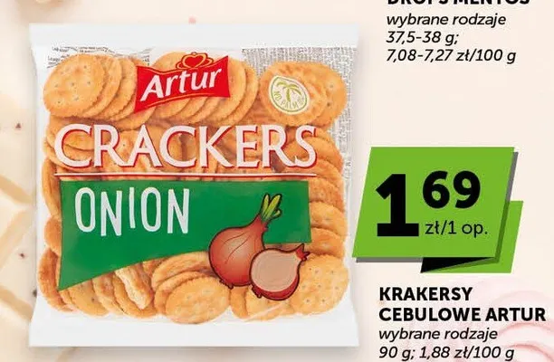 Krakersy cebulowe Artur promocja w Groszek