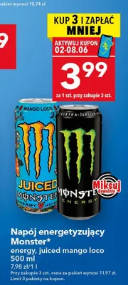 Napój energetyzujący Monster energy promocja w LEWIATAN