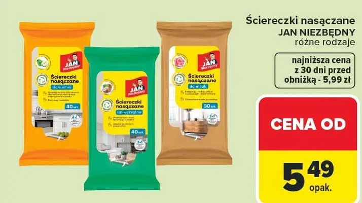 Ściereczki naścienne JAN NIEZBĘDNY, różne rodzaje promocja w Carrefour