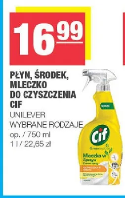 Płyn Środek Mleczko do Czyszczenia Cif Unilever promocja w SPAR