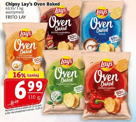 Chipsy Lay's Oven Baked asortyment promocja w Prim Market