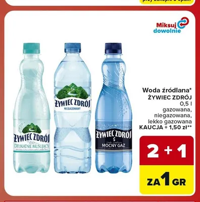 Woda źródlana gazowana Żywiec Zdrój promocja w Carrefour Market