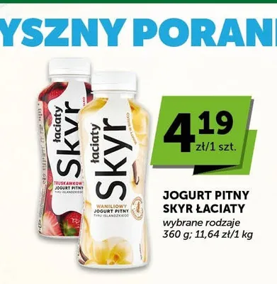 Jogurt pitny Skyr Łaciaty promocja w Euro Sklep
