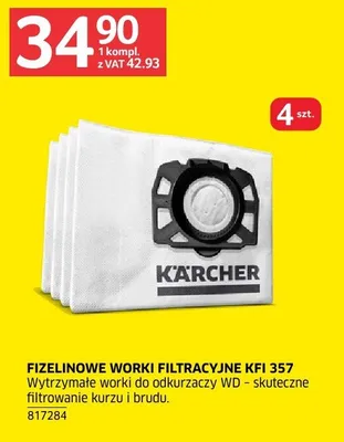 Fizelinowe worki filtracyjne KFI 357 Kärcher promocja w Selgros