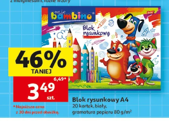 Blok rysunkowy A4 Moje Bambino promocja w Auchan